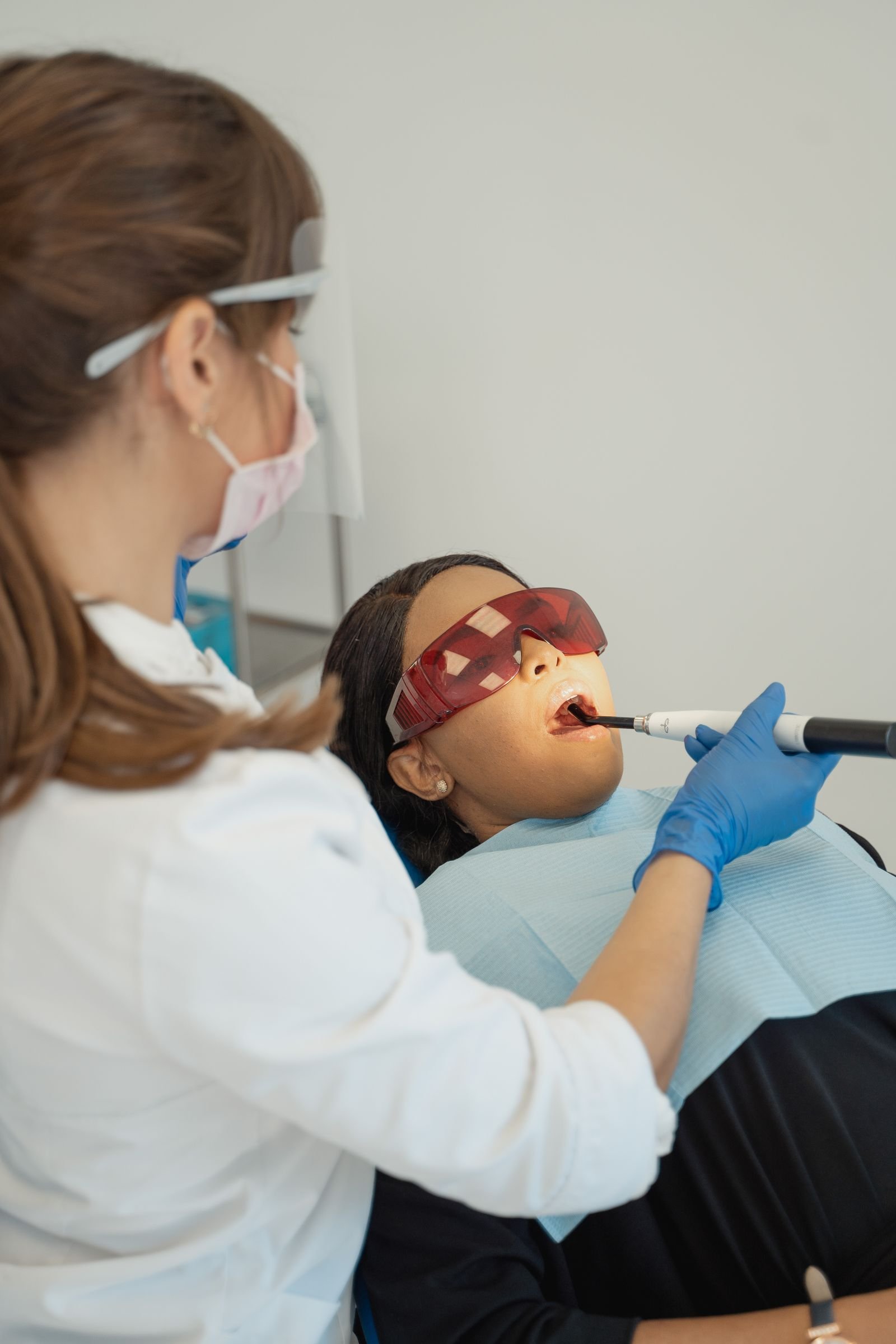 Dentist performing a procedure